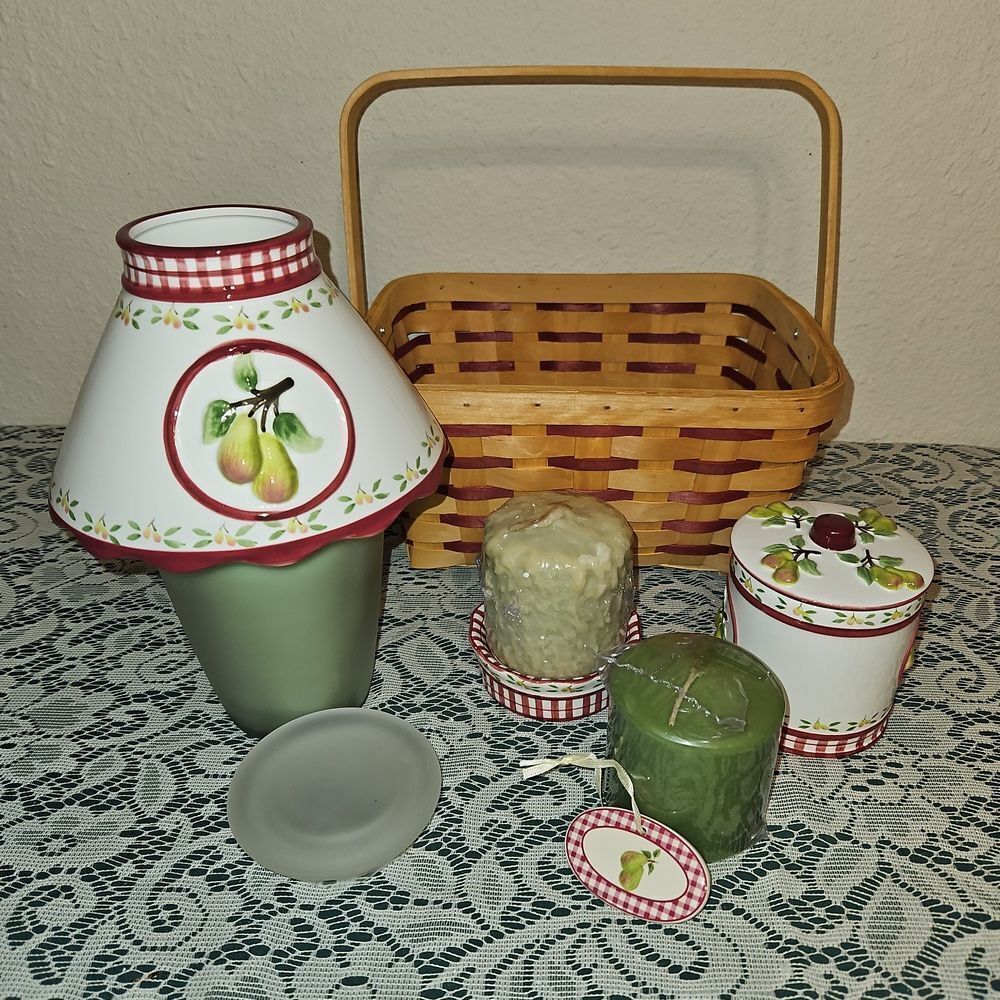 Valerie Parr Hill "Winter Pears" Candle Accessory Gift Basket Set